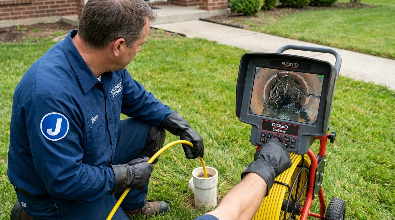 Sewer camera inspection being performed by Johns Plumbing LLC in Seminole